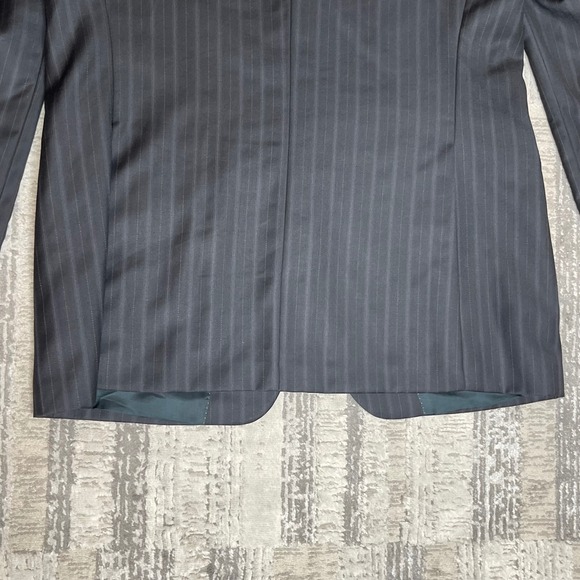 Vintage Hugo Boss Mens Charcoal Pinstripe Wool Silk 3 Buttons 40R Blazer Germany - Picture 7 of 16